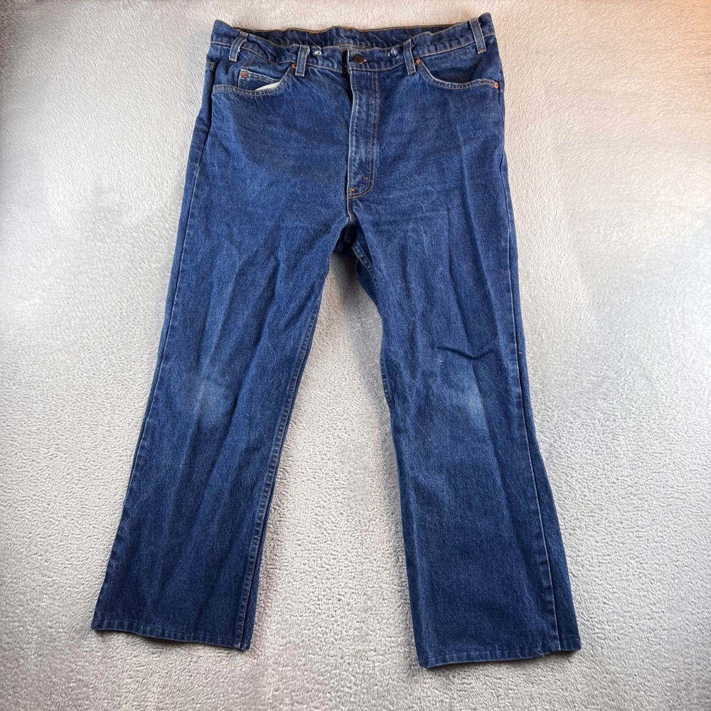 Vintage Levis 517 Orange Tab Mens 40x30 Blue Denim Bootcut Jeans Made in USA